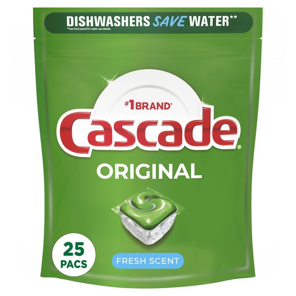 Cascade ActionPacs, Fresh Scent, 13.5 oz Bag, PK125 80675